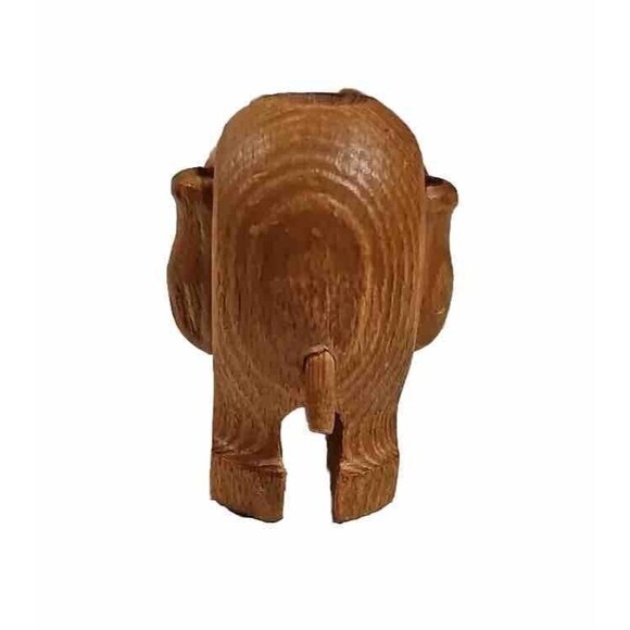 Elephant Toothpick Holders Wood Set of 2 Jungle Safari Animal MCM Boho VTG - Picture 9 of 11